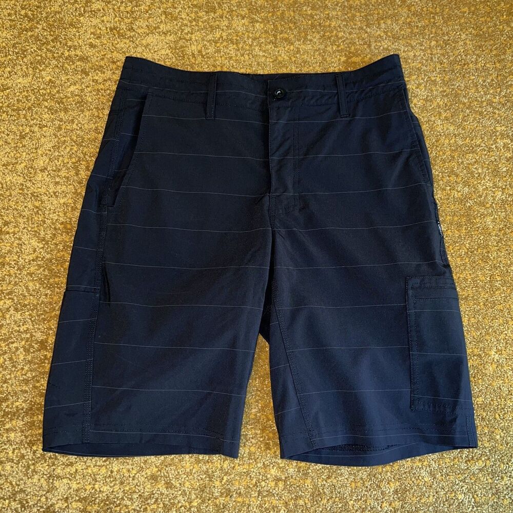 ONeill Crossover Shorts Mens 30 Black Striped Hybrid Swim Walk Skate Surf